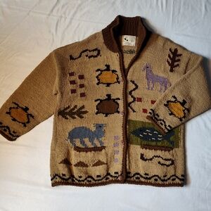 Hand knit Wool knit sweater jacket